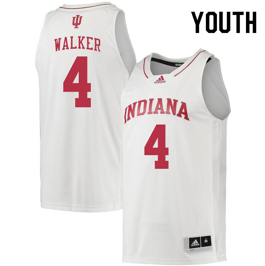 Youth #4 Anthony Walker Indiana Hoosiers College Basketball Jerseys Stitched Sale-White - Click Image to Close